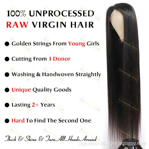 40 Inch Long HD  Glue less Swiss Transparent Lace Frontal Wig wholesale Vendors, Raw Virgin 100% Human Hair Wigs for Black Women